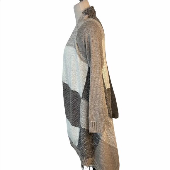 Chico's Drape Front Colorblock Cardigan Sweater 0 Small 00P XS Petite New - Picture 4 of 7